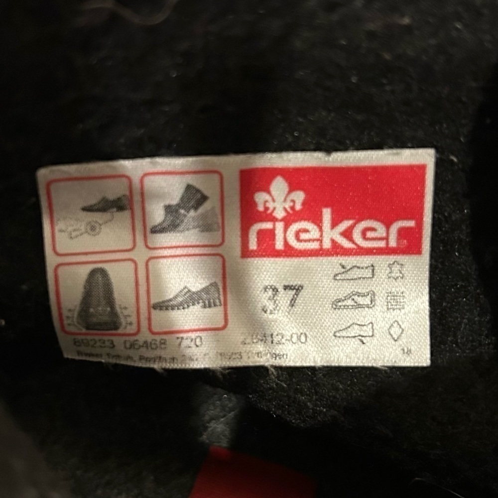 Rieker Lined Leather Boots/Women’s-37/6.5 - Picture 16 of 16